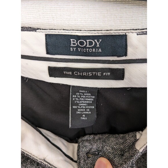 Body by Victoria The Christie Fit Gray Wool Dress Pants Women's Size 4 Tall - Picture 8 of 9